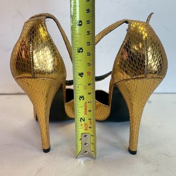 Colin Stuart gold snake print ankle strap Sz 6 - Picture 6 of 6